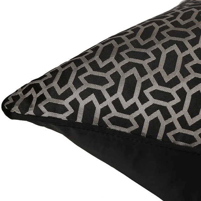TAURUS Black and Silver Abstract Cushion Cover