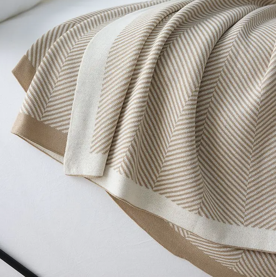 Herringbone Beige Blanket