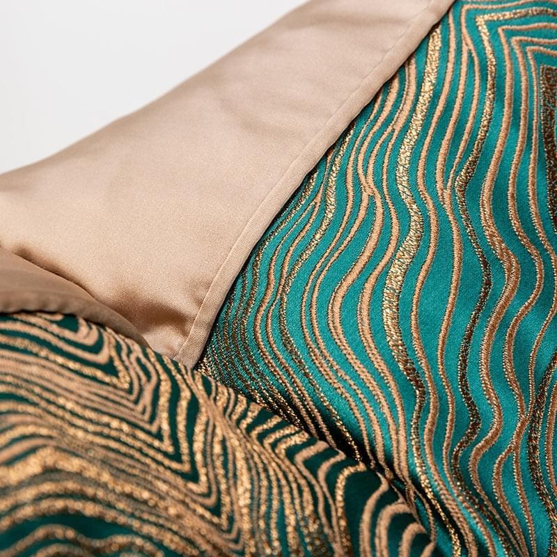 Emerald Green/Gold Cushion Cover