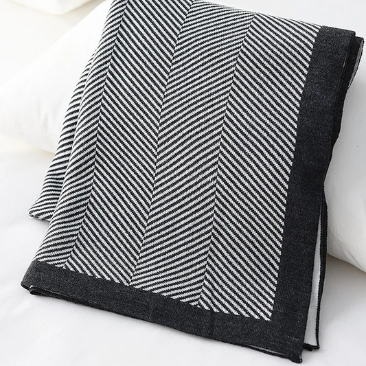 Herringbone Black Blanket
