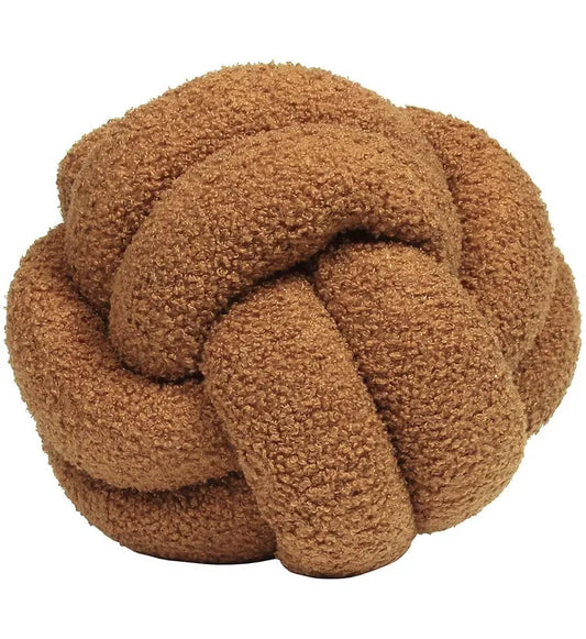 Brown Boucle Knot Cushion