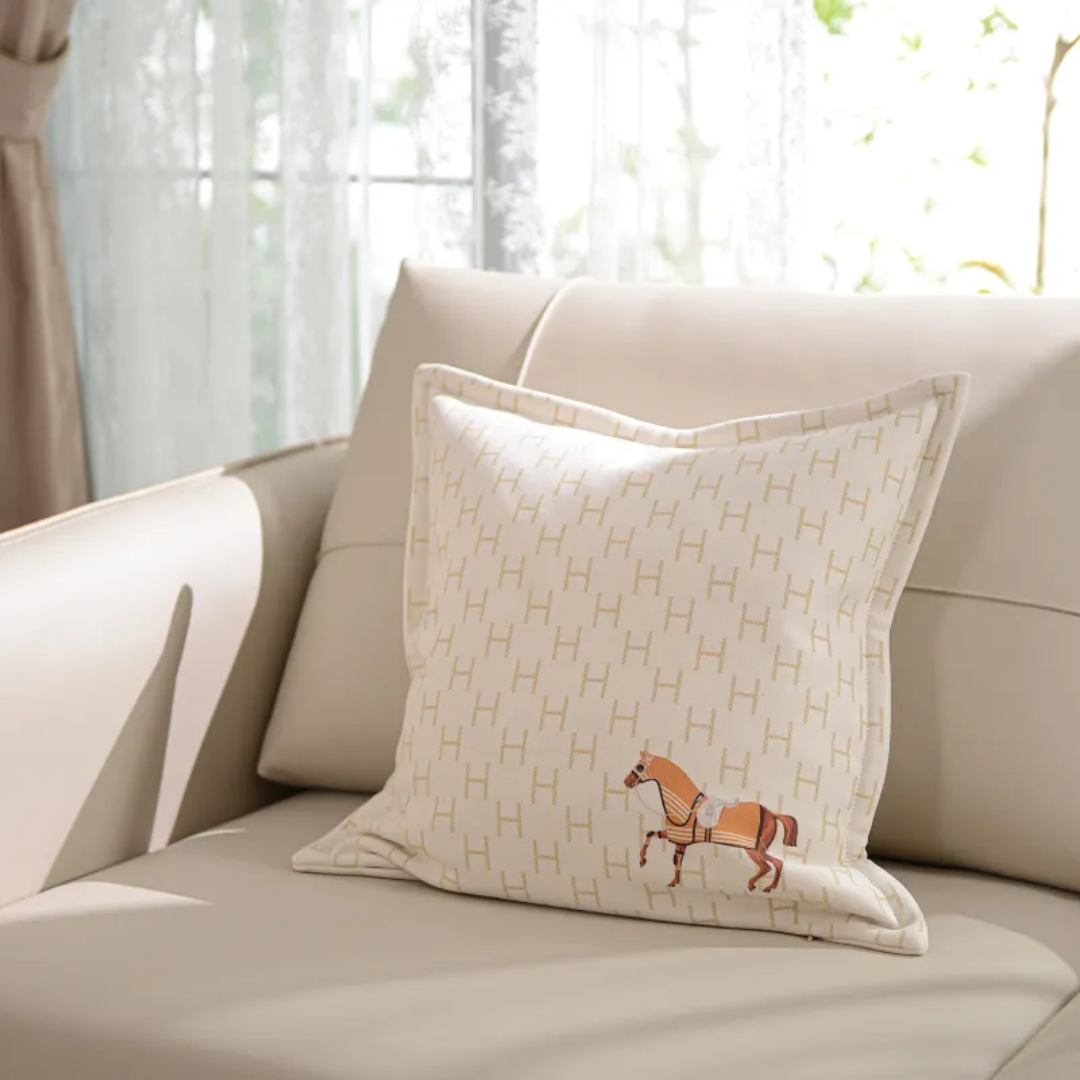Orange Horse Cushion